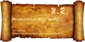 Moskovits Rómeó névjegykártya